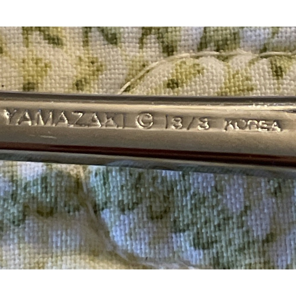 Yamazaki Cara Teaspoons Gold Accent Glossy Stainless Japan Flatware Set Of 2 - Picture 3 of 6